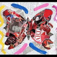 Glamorous - Original Collage Painting on canvas