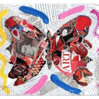 Glamorous - Original Collage Painting on canvas - Image 4