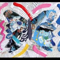 Top - Original Collage Painting on canvas