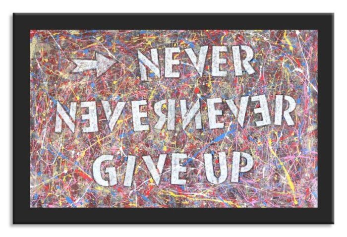 Never Ever Give Up - Original Abstract Painting on canvas - Image 4