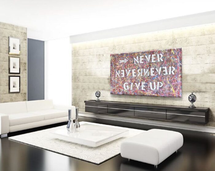 Never Ever Give Up - Original Abstract Painting on canvas - Image 2