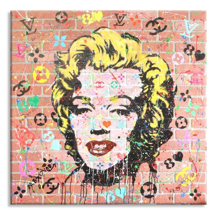 Marilyn 8 Love - Original Painting on Fiberglass Brick Wall-Panel.
