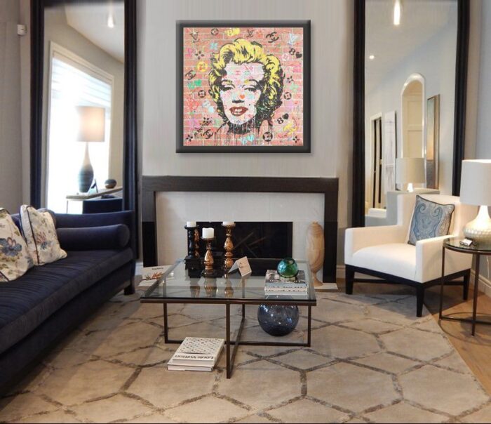 Marilyn 8 Love - Original Painting on Fiberglass Brick Wall-Panel. - Image 2