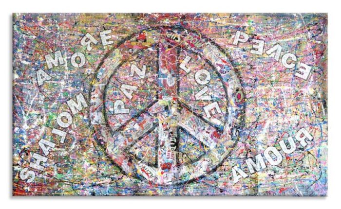 Peace & Love - Original Abstract Painting on canvas