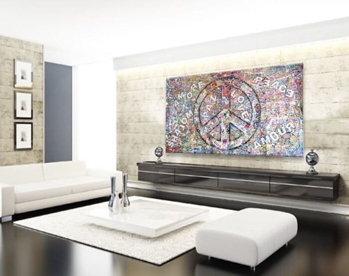 Peace & Love - Original Abstract Painting on canvas - Image 2