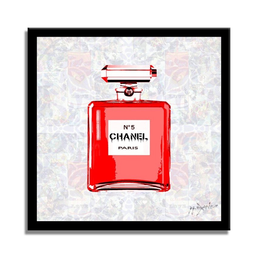 Red Chanel Perfume Wall Art