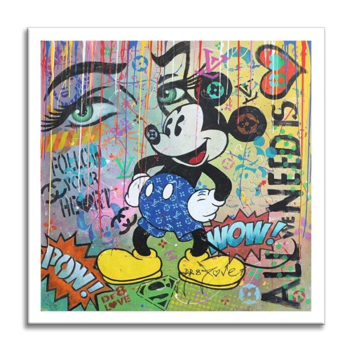 All we need - Mickey- Original Painting on canvas - Image 3