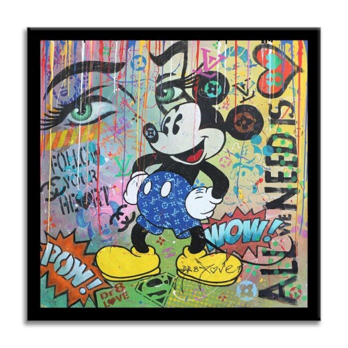 All we need - Mickey- Original Painting on canvas - Image 4