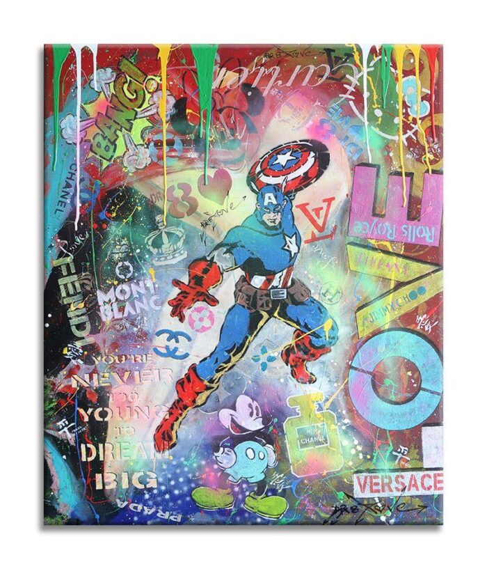 Captain America Love - Original Painting on canvas