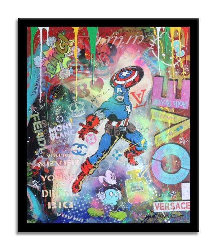 Captain America Love - Original Painting on canvas - Image 3