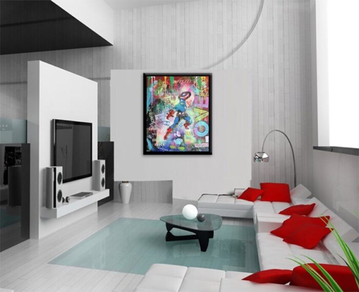 Captain America Love - Original Painting on canvas - Image 2