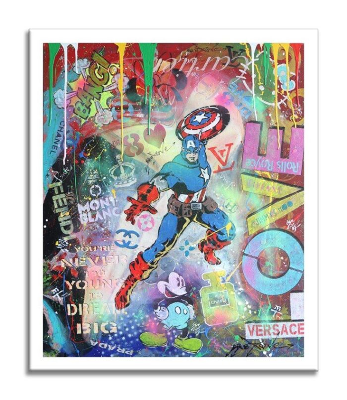Captain America Love - Original Painting on canvas - Image 4