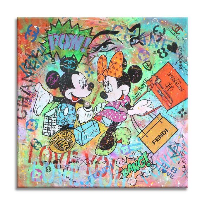 Mickey Minnie Hermes - Original Painting on canvas