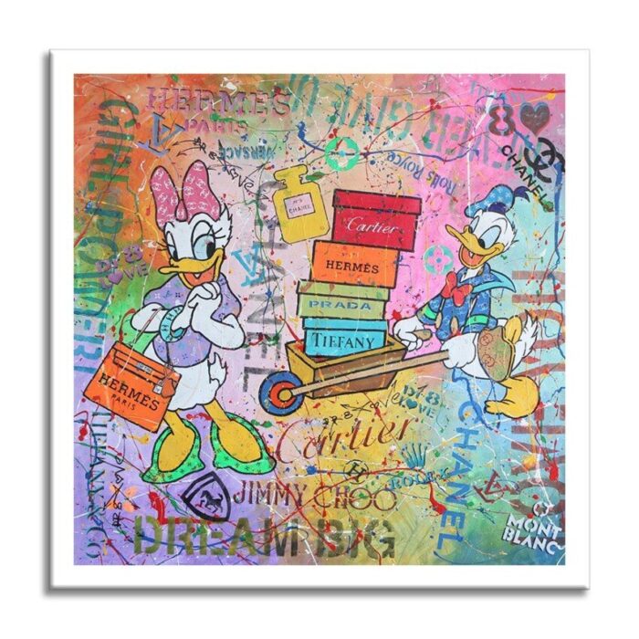 Donald & Daisy Dream - Original Painting on canvas - Image 3