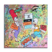 Simpsons Hermes shopping - Original Painting on canvas