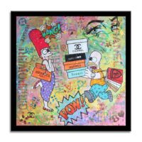 Simpsons Hermes shopping - Original Painting on canvas - Image 5