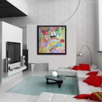 Simpsons Hermes shopping - Original Painting on canvas - Image 4