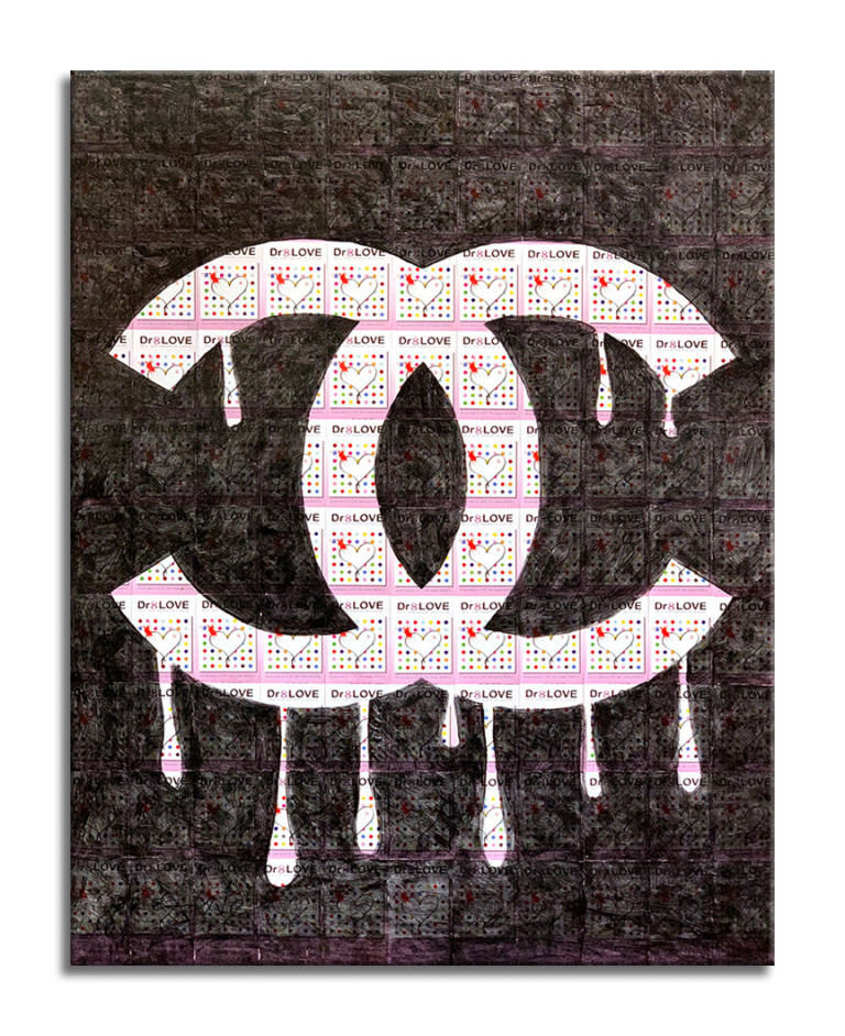 Chanel-Black - Original Collage Painting on Paper