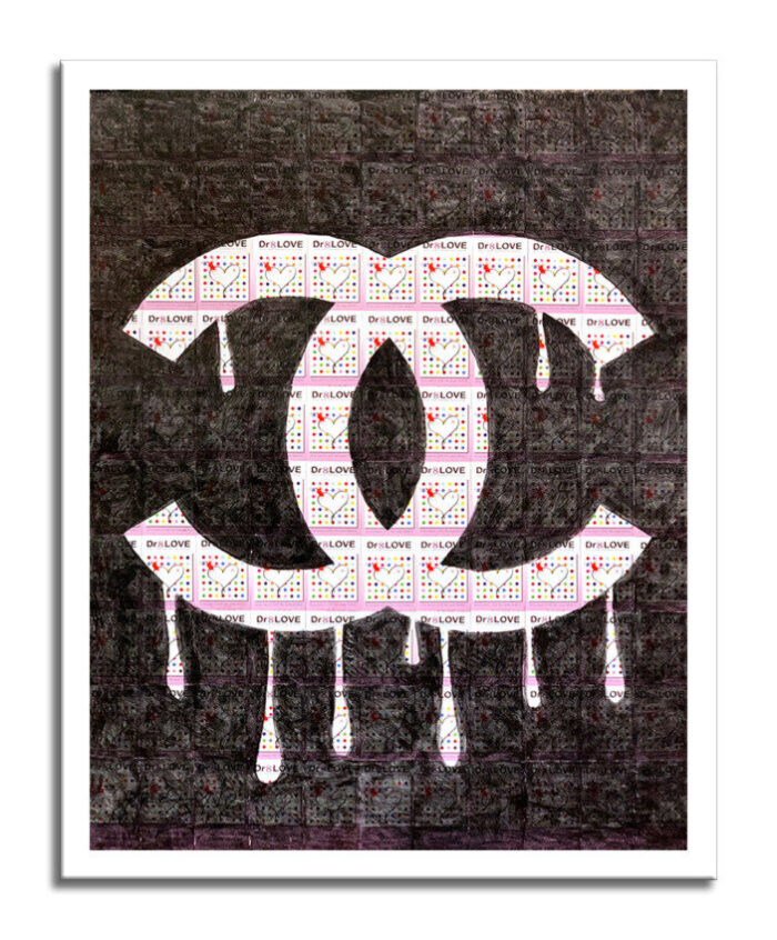 Chanel-Black - Original Collage Painting on Paper - Image 4