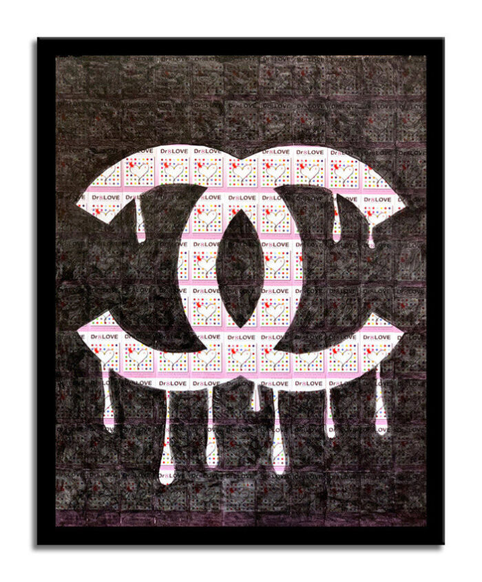 Chanel-Black - Original Collage Painting on Paper - Image 3