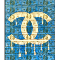 Chanel Blue - Original Collage Painting on Paper