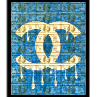 Chanel Blue - Original Collage Painting on Paper - Image 4