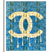 Chanel Blue - Original Collage Painting on Paper - Image 3