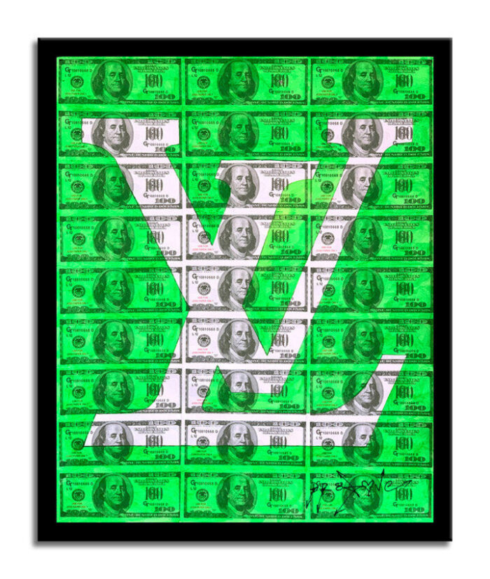 Louis Vuitton Green - Original Collage Painting on Paper - Image 4