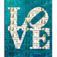 Love Blue - Original Collage Painting on Paper