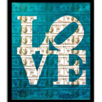 Love Blue - Original Collage Painting on Paper - Image 4