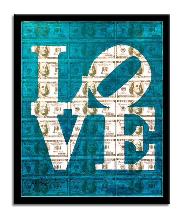 Love Blue - Original Collage Painting on Paper - Image 4