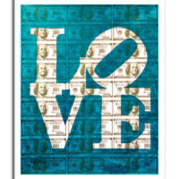 Love Blue - Original Collage Painting on Paper - Image 3