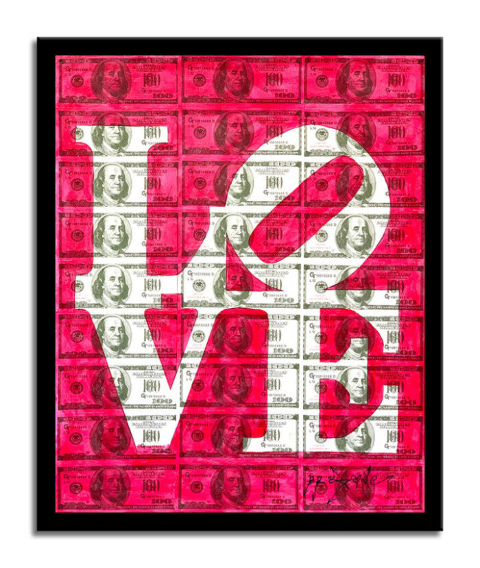 Love Red - Original Collage Painting on Paper - Image 4