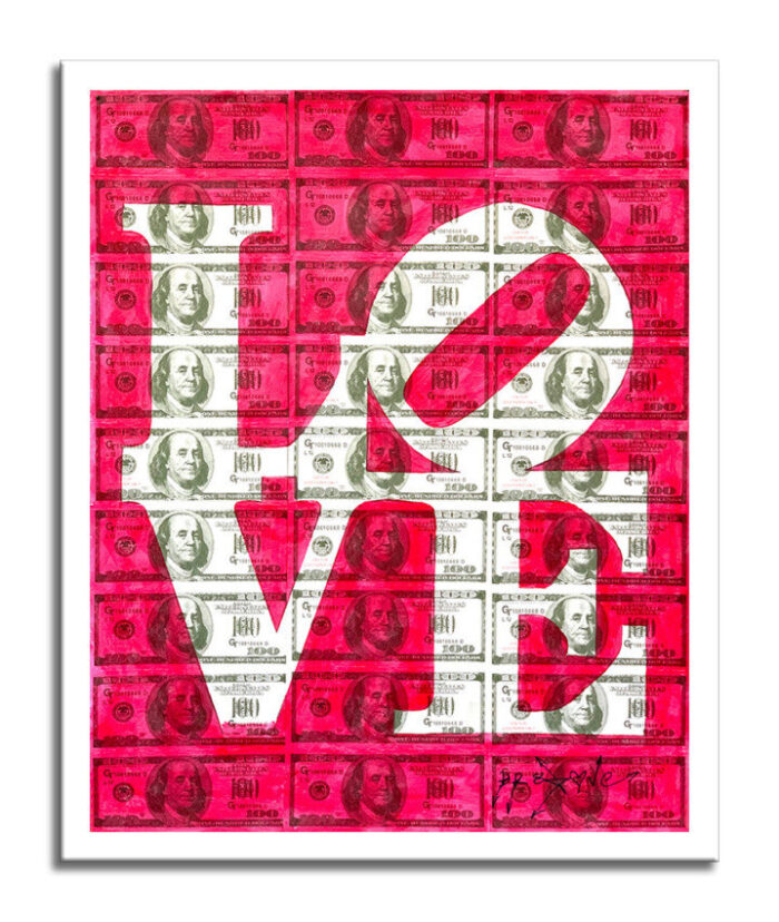 Love Red - Original Collage Painting on Paper - Image 3