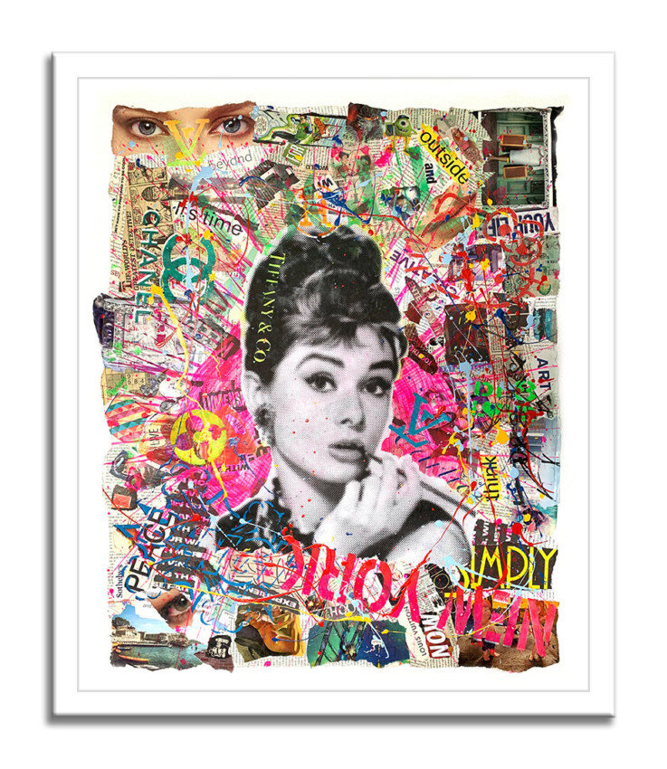 Dr8love Original Collage Painting on canvas. Custom Pop Portraits.