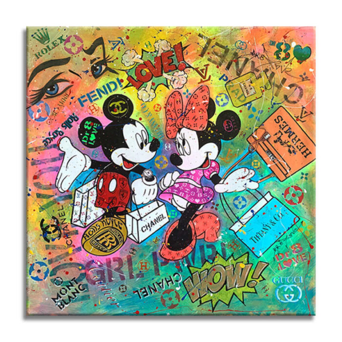 Mickey Minnie Rolls Royce - Original Painting on canvas