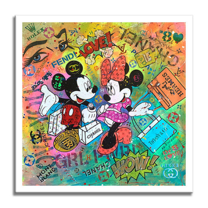 Mickey Minnie Rolls Royce - Original Painting on canvas - Image 3