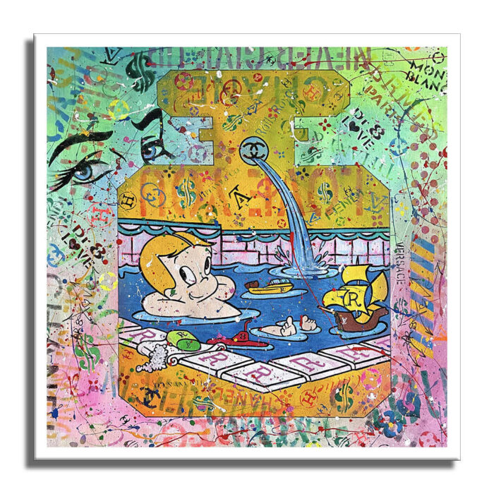 Richie Rich's pool - Original Painting on canvas - Image 5