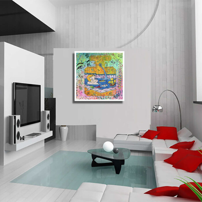 Richie Rich's pool - Original Painting on canvas - Image 4