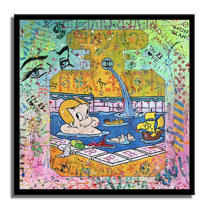 Richie Rich's pool - Original Painting on canvas - Image 3