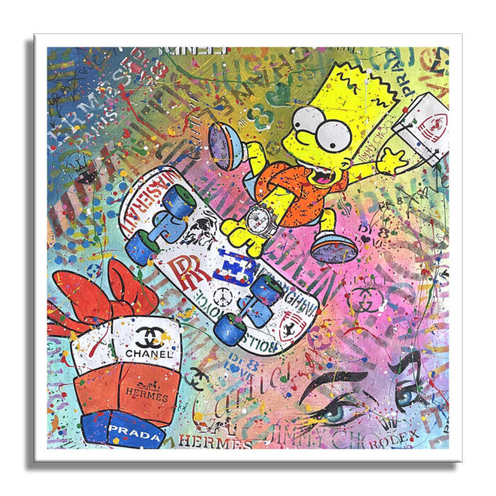 Bart jump on expectations - Original Painting on canvas - Image 5