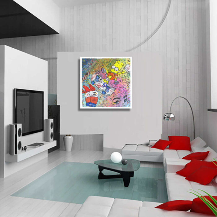 Bart jump on expectations - Original Painting on canvas - Image 4