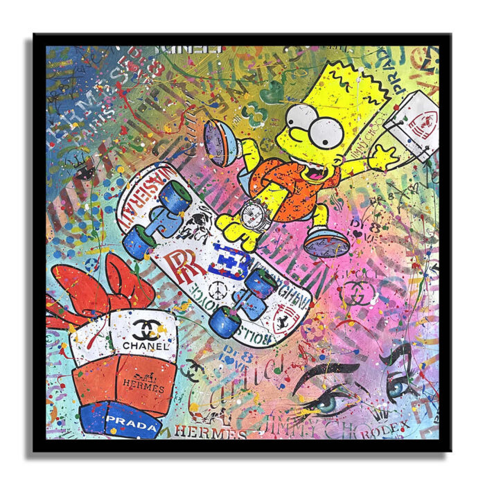Bart jump on expectations - Original Painting on canvas - Image 3