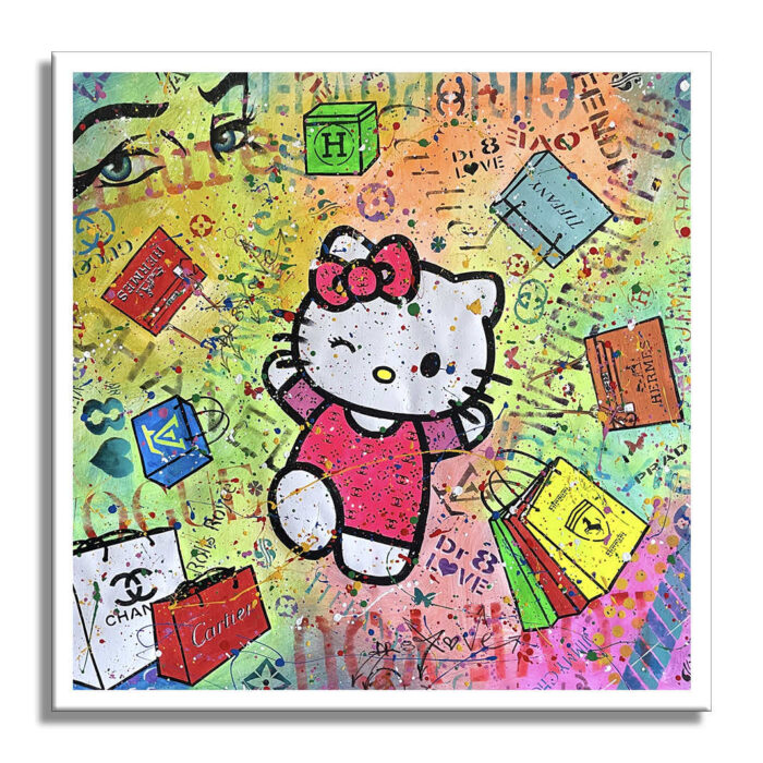 Hello Kitty-Cartier - Original Painting on canvas - Image 3