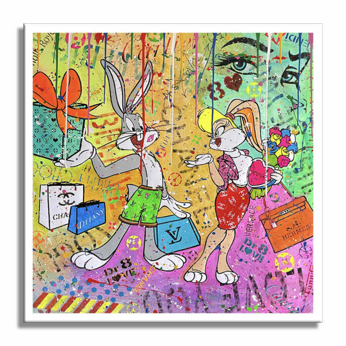 Bunny Surprise - Original Painting on canvas - Image 3