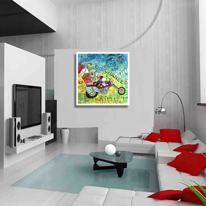Snoopy Paris- Original Painting on canvas - Image 2
