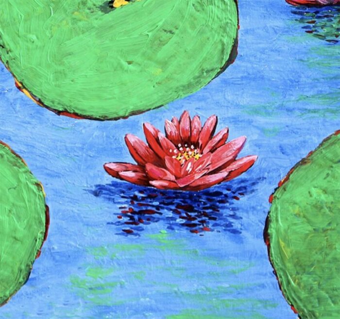 Water Lilies - Original Painting on canvas - Image 3