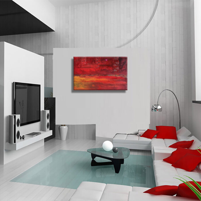 Red med - Original Abstract Painting on canvas - Image 2