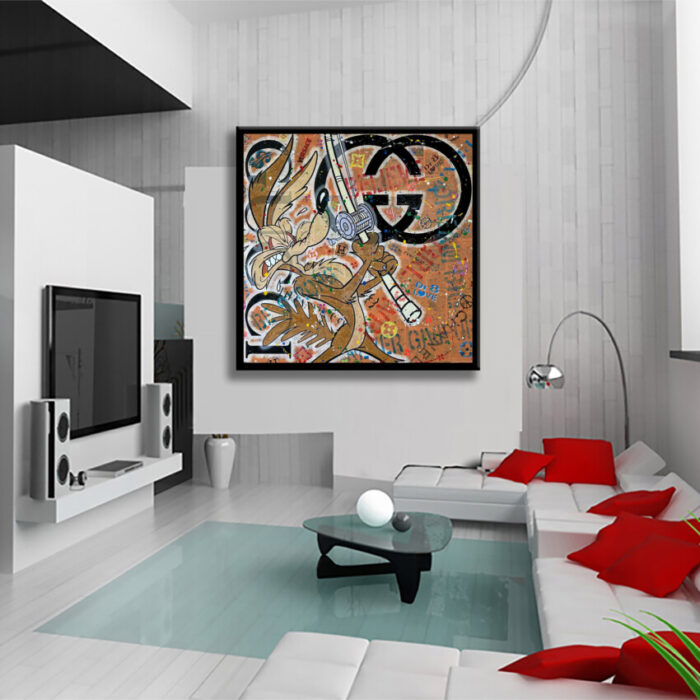 Gucci coyote - Original Painting on canvas - Image 4