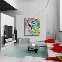 Space Fun Snoopy - Original Painting on canvas - Image 2